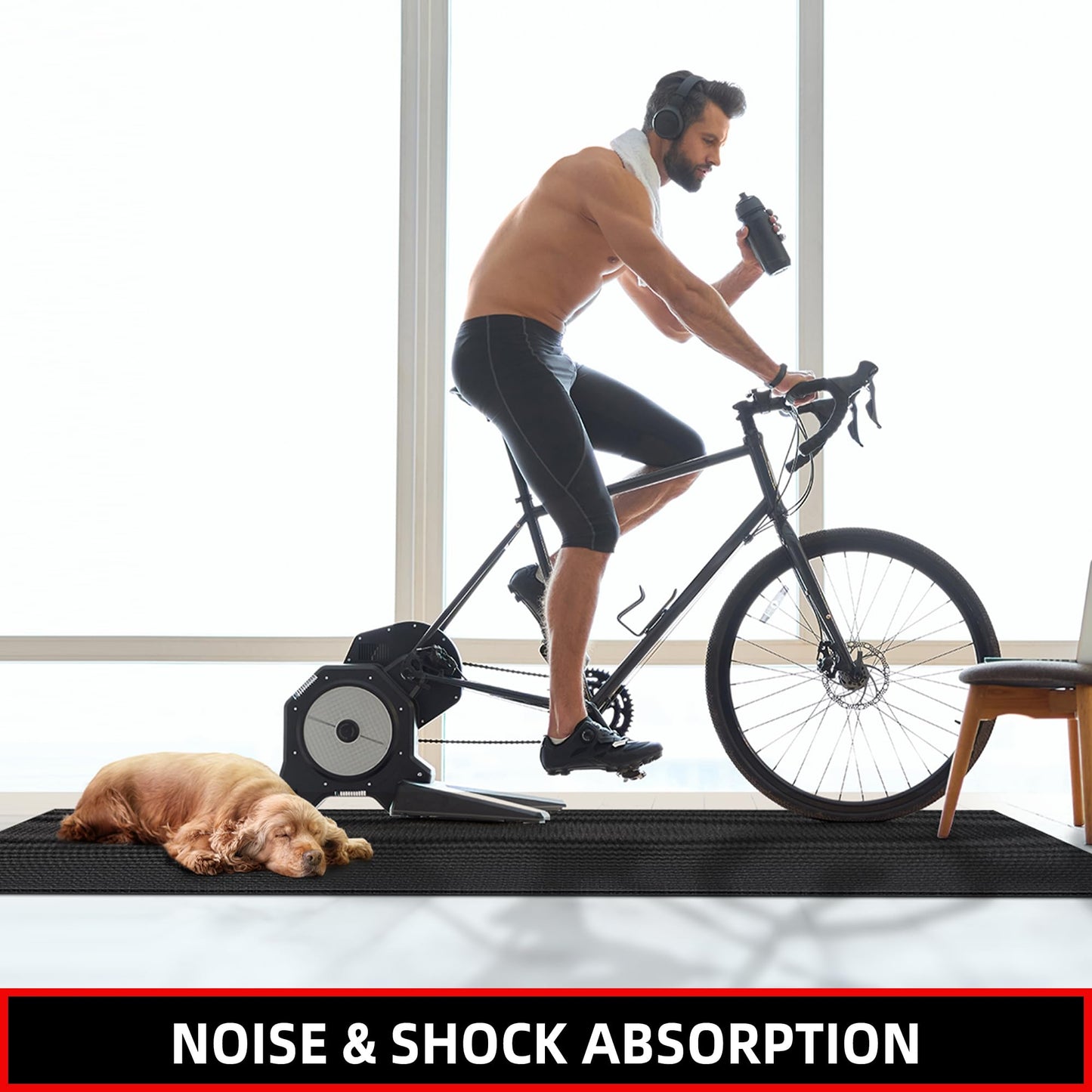 GymCope Treadmill mat, 72''x36'' Exercise Equipment Mat for Hardwood Floor Carpet Protection, 6mm Thick, Exercise Bike Mat Pad for Indoor Cycles, Rowing Machine, Elliptical