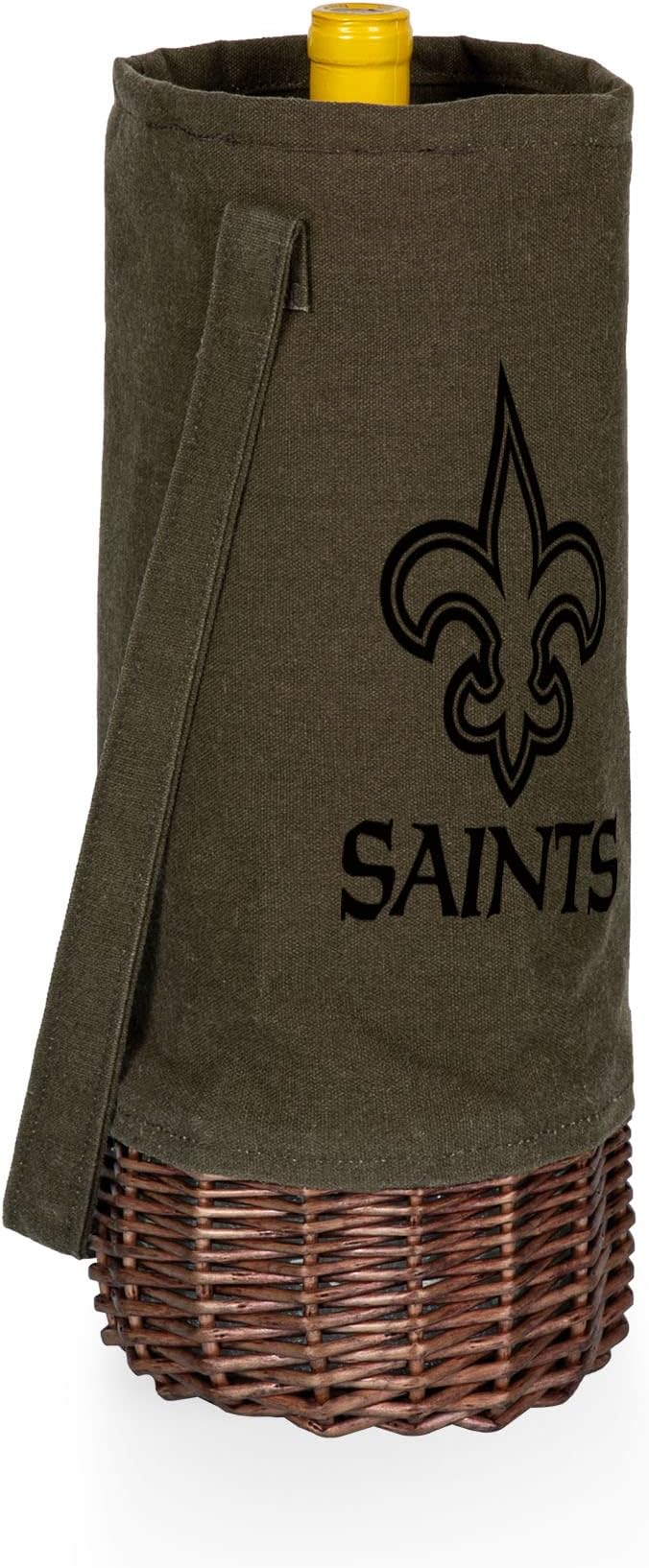 PICNIC TIME NFL Unisex-Adult NFL Malbec Insulated Canvas and Willow Wine Bottle Basket