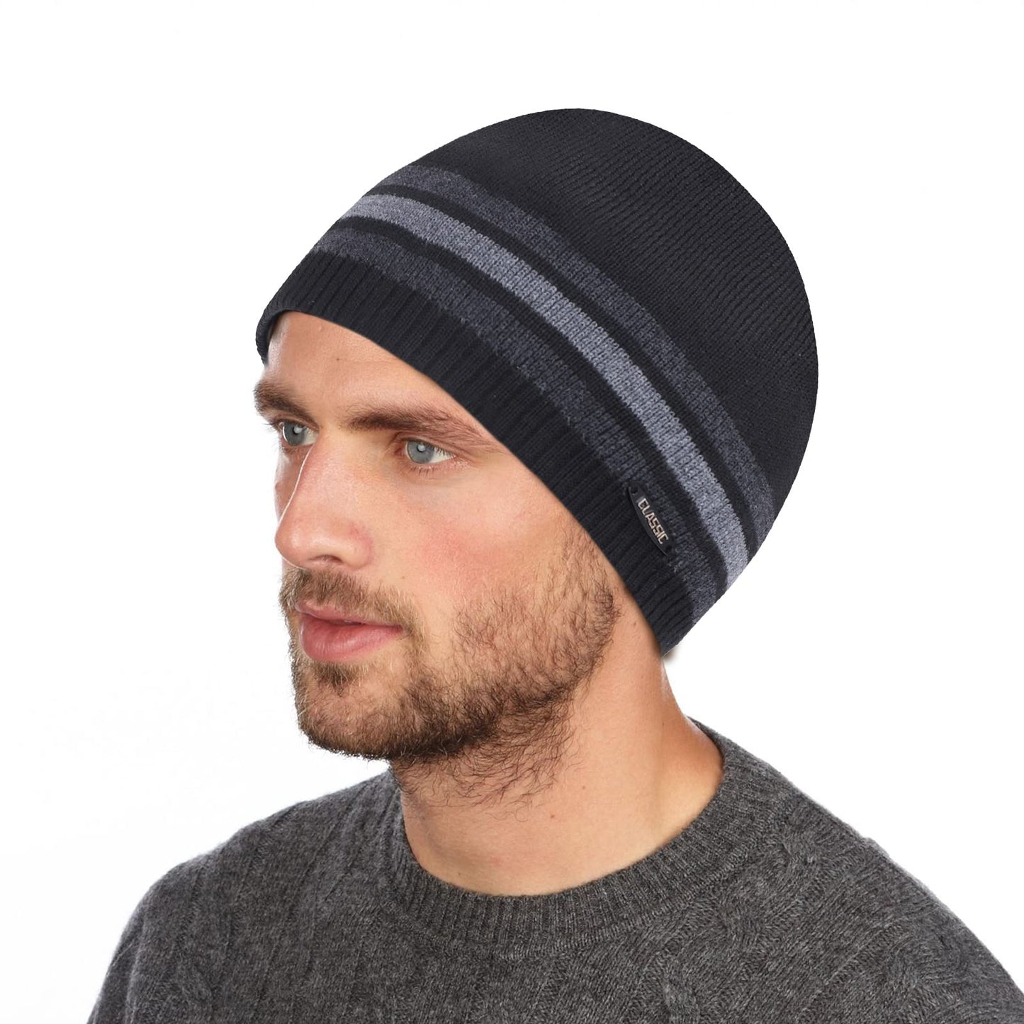 BUTITNOW Oversize XXL Winter Beanie Knit Hat for Men - Daily Knit Ribbed Cap - Warm Toboggan Skull Caps for Cold Weather