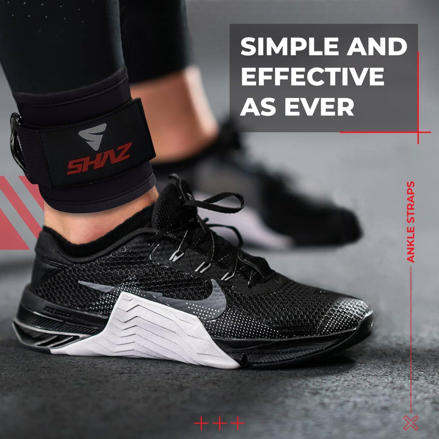 Shaz Ankle Straps for Cable Machines, 7mm-Padded Gym Cable Attachment Ankle Cuff for Glute Workout Cable Kickback Ankle Strap Leg Extension, Hip Abductors & Lower Body Exercises (Cyan, Single)