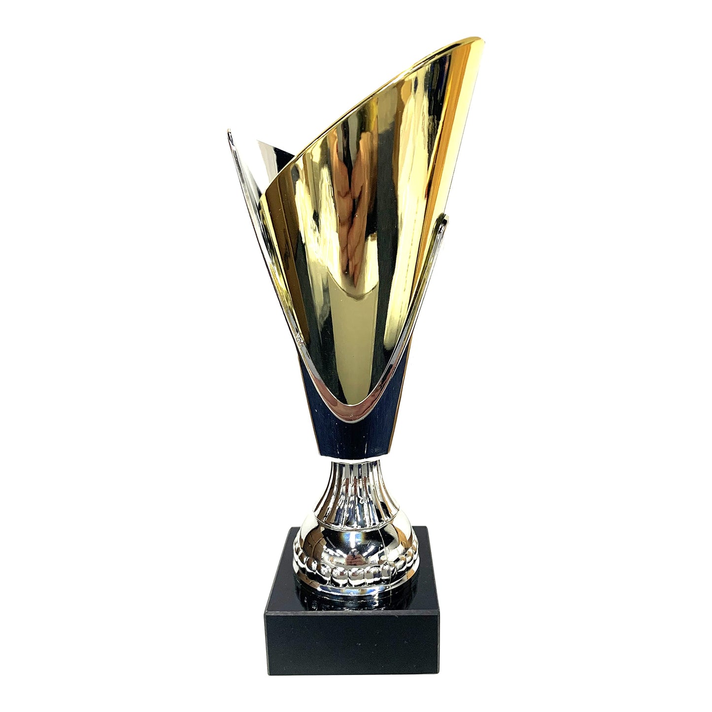 Express Medals Trophy Cup - Silver with Gold Detail Trophy for Sport Tournaments, Competitions, Recognition or Award, 9 Inches Tall x 3.25 Inches Wide