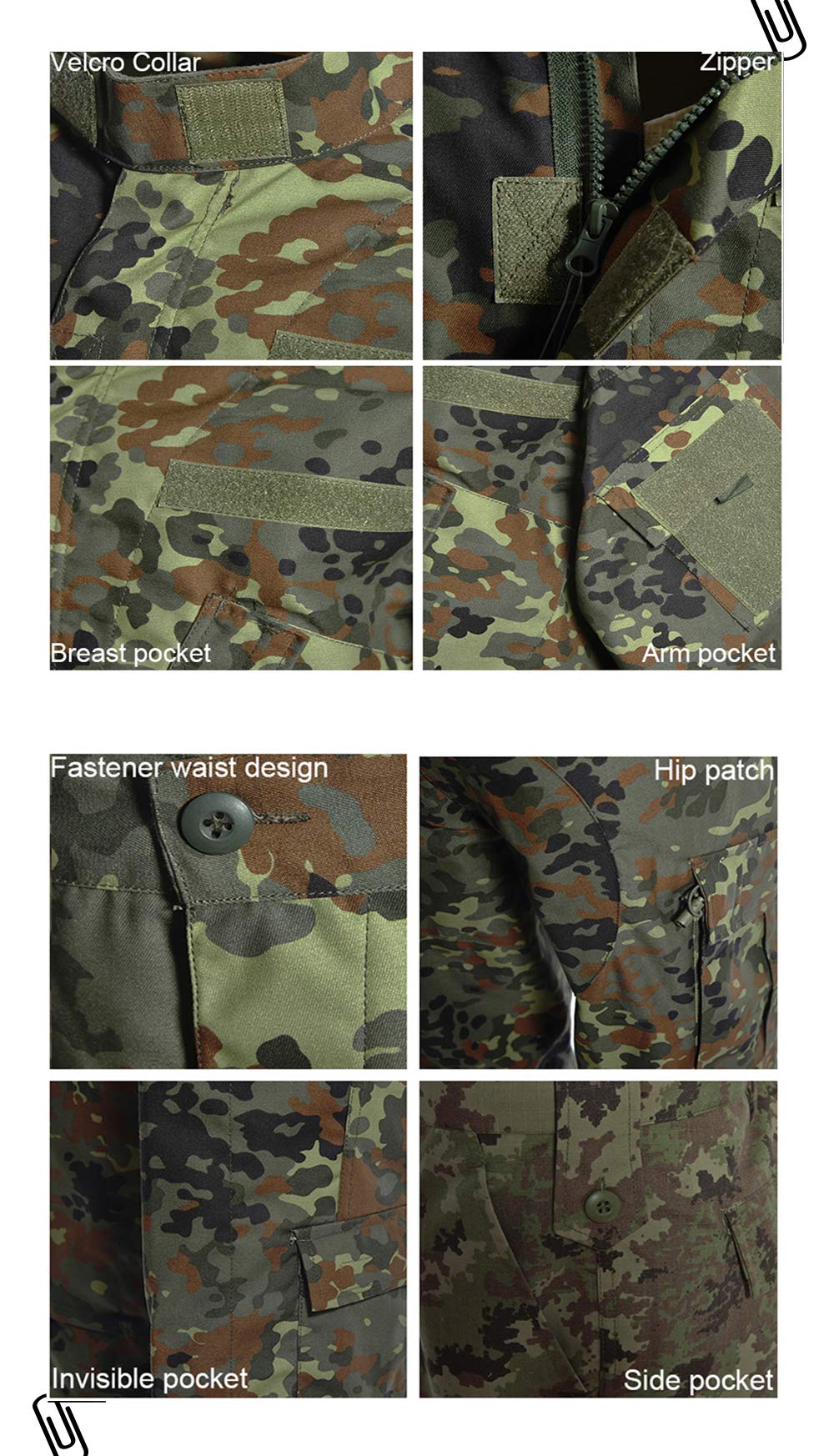 MINGHE Men's Combat Uniform Military Tactical Shirt and Pants Set Cp Camo Long Sleeve Army Suit for Hunting Airsoft Paintball