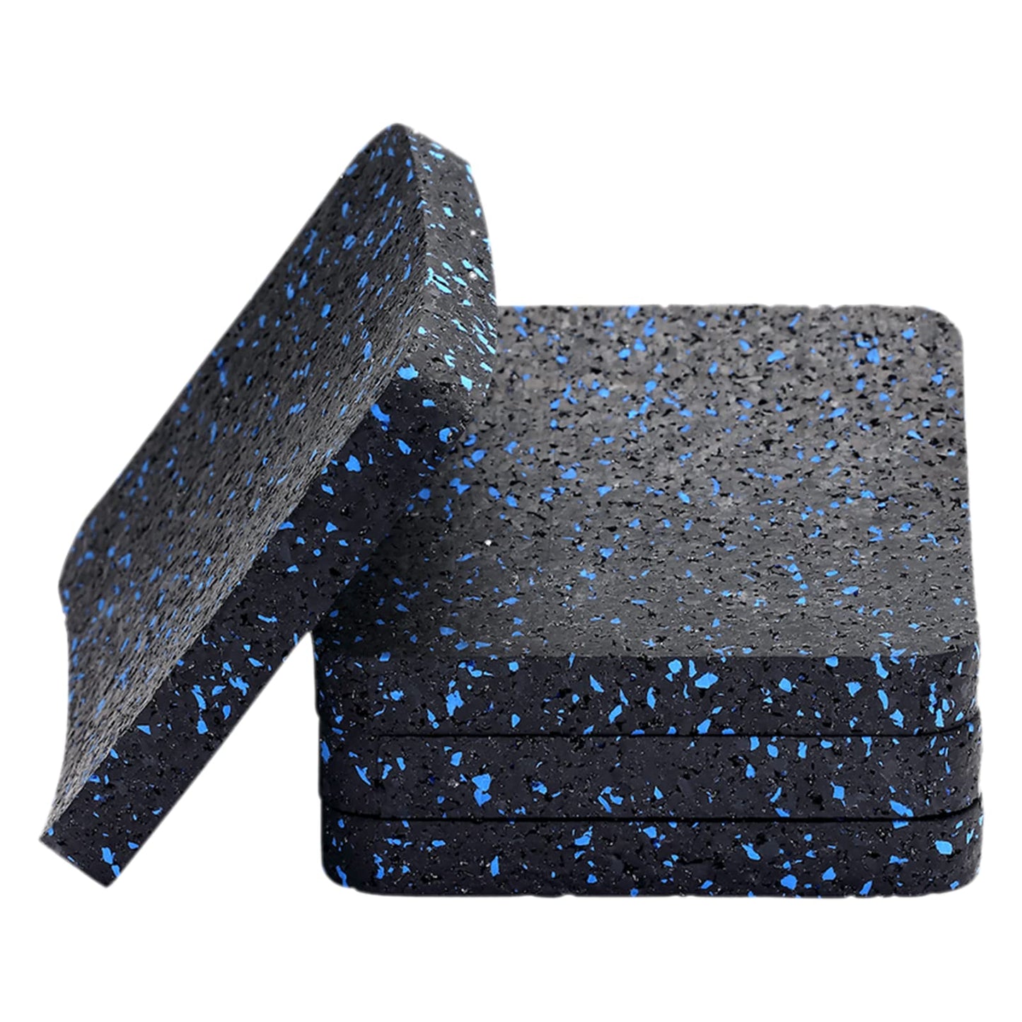 Treadmill Mat Pads, Exercise Equipment Mat with High Density Rubber for Protect Floors 3.94" x 3.94" x 0.5" (4 PCS) Black