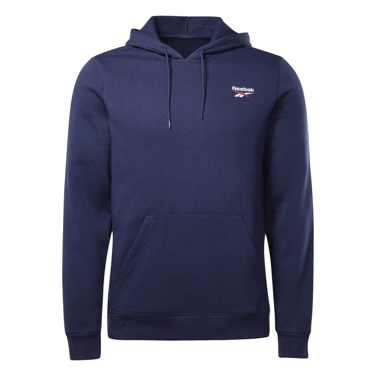 Reebok Men's Standard Identity Fleece Stacked Logo Pullover Hoodie Sweatshirt, Vector Navy, M