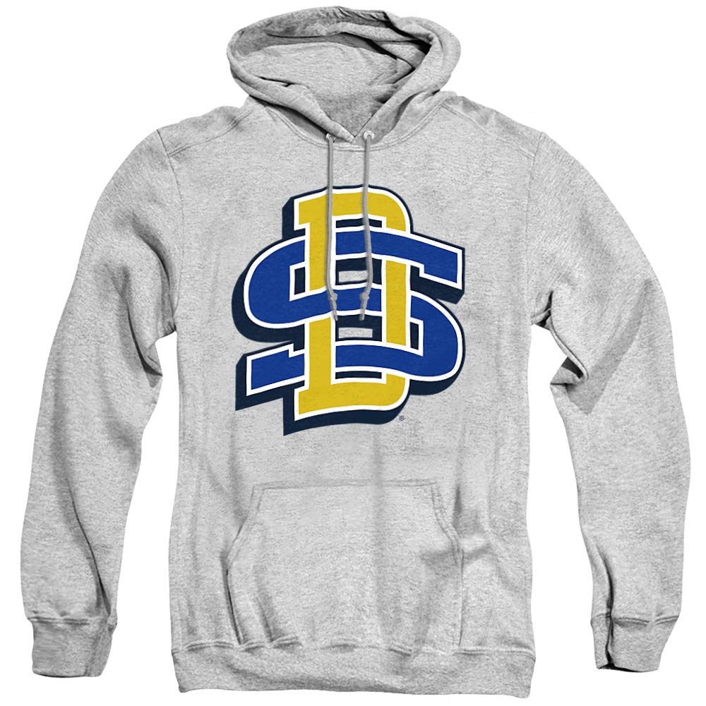 South Dakota State University Official Distressed Primary Unisex Adult Pull-Over Hoodie, Athletic Heather, X-Large