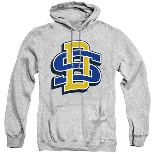South Dakota State University Official Distressed Primary Unisex Adult Pull-Over Hoodie, Athletic Heather, X-Large