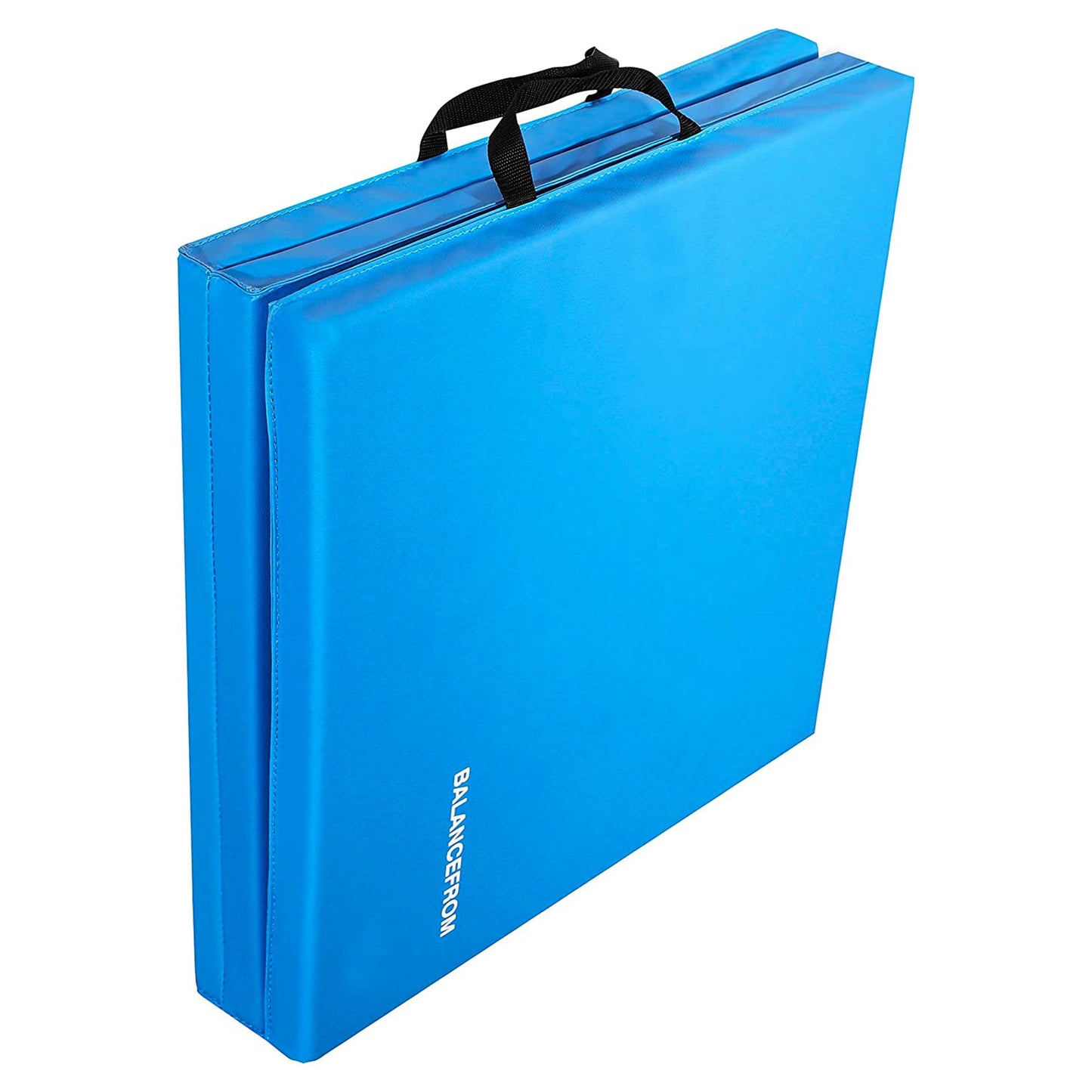 BalanceFrom Folding Gymnastics Mat Home Gym Floor Tumbling Equipment, Blue