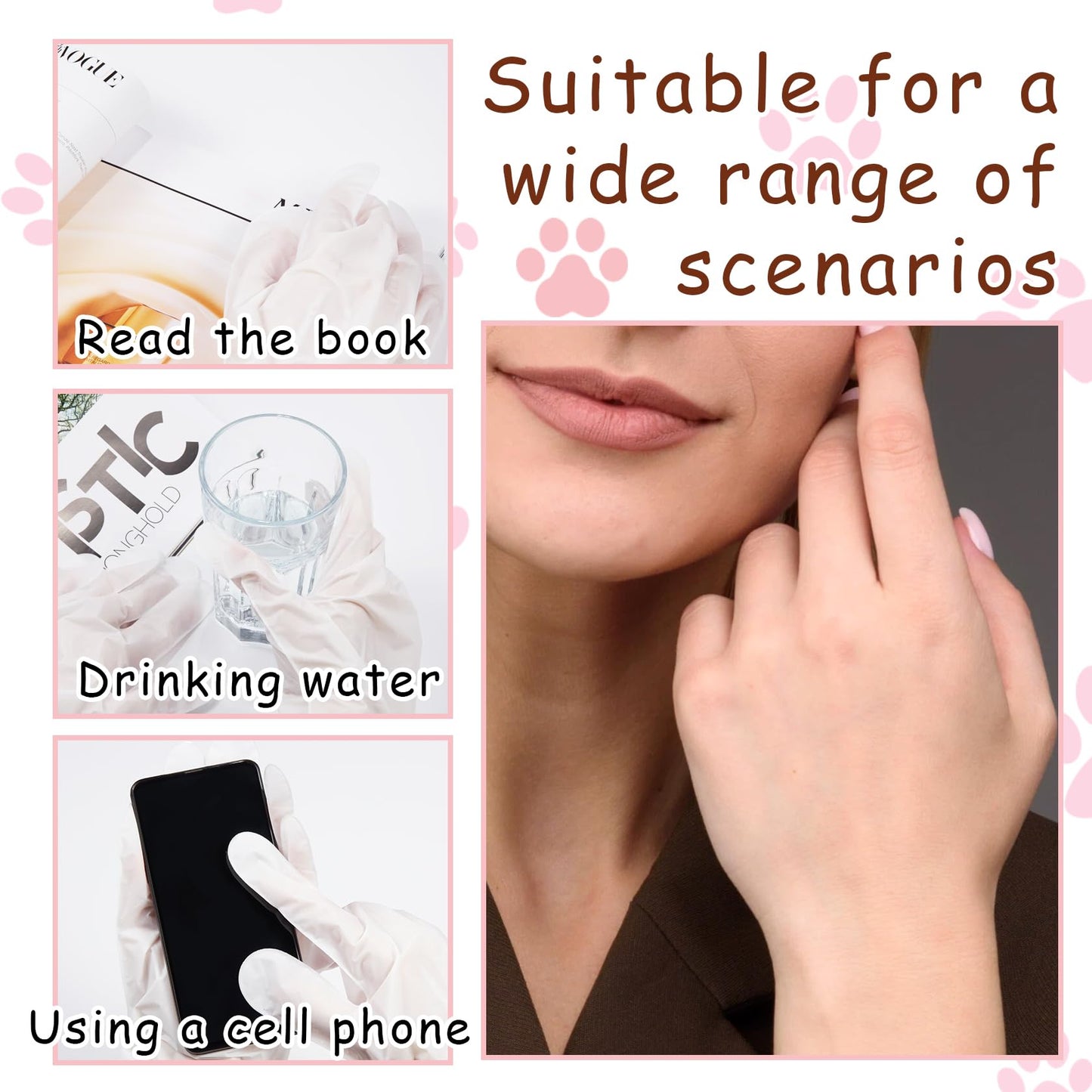 DWDiWen Hand Masks, 6 Pairs Hydrating Exfoliating Hand Peeling Mask, Smooth Hand Masks Moisturizing Gloves Overnight for Dry, Rough, Cracked Hands, Hand Skin Moisturizer Glove for Women Men（D