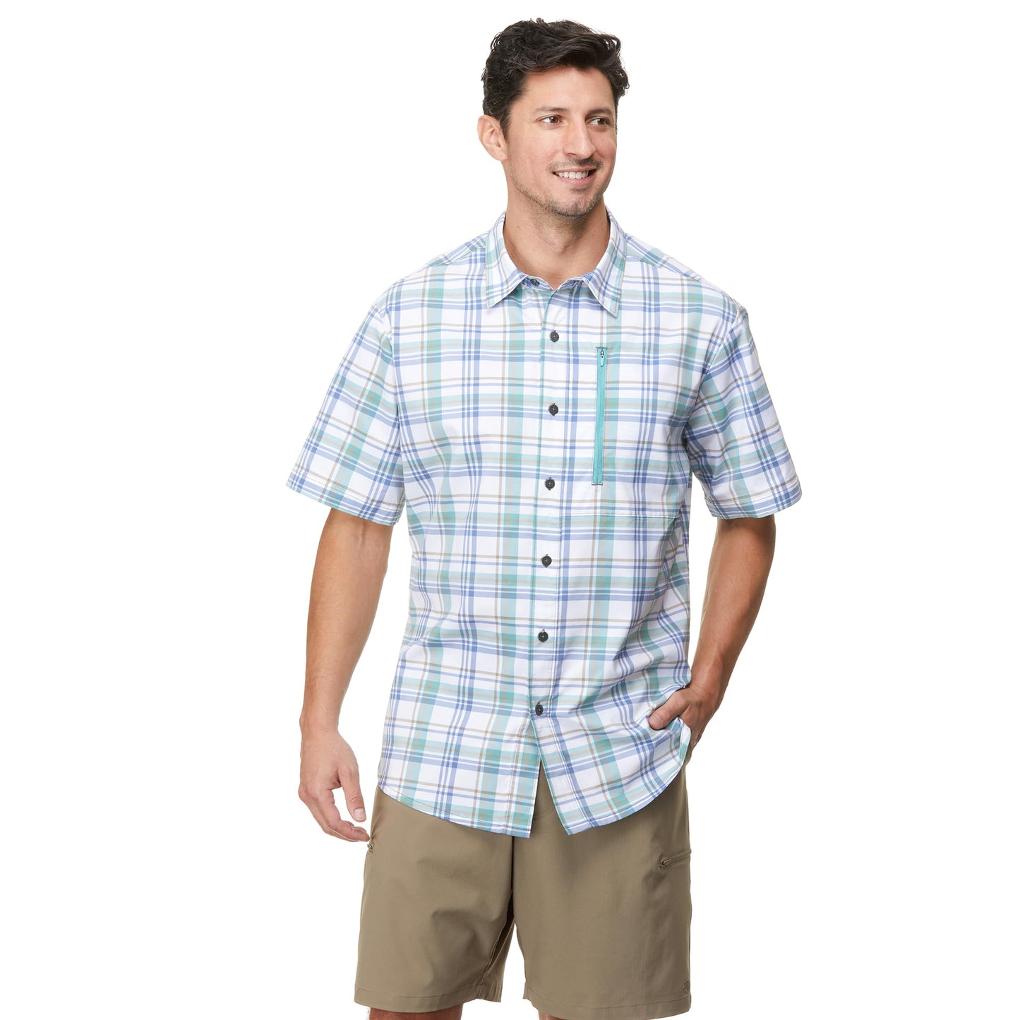 LizardHead Men's Glissade Short Sleeve Button Down Shirt - Quick Dry, Moisture Wicking, UPF 40+, Outdoor, Beach