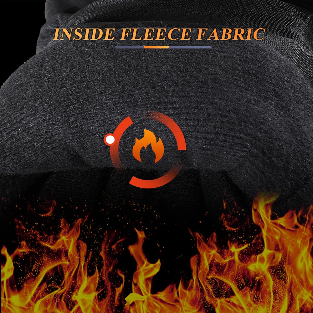 WTACTFUL Waterproof Insulated Mens Ski Gloves Touchscreen Winter Warm 3M Thinsulate Skiing Snowboard Snowmobile Cold Weather Gloves Black XL