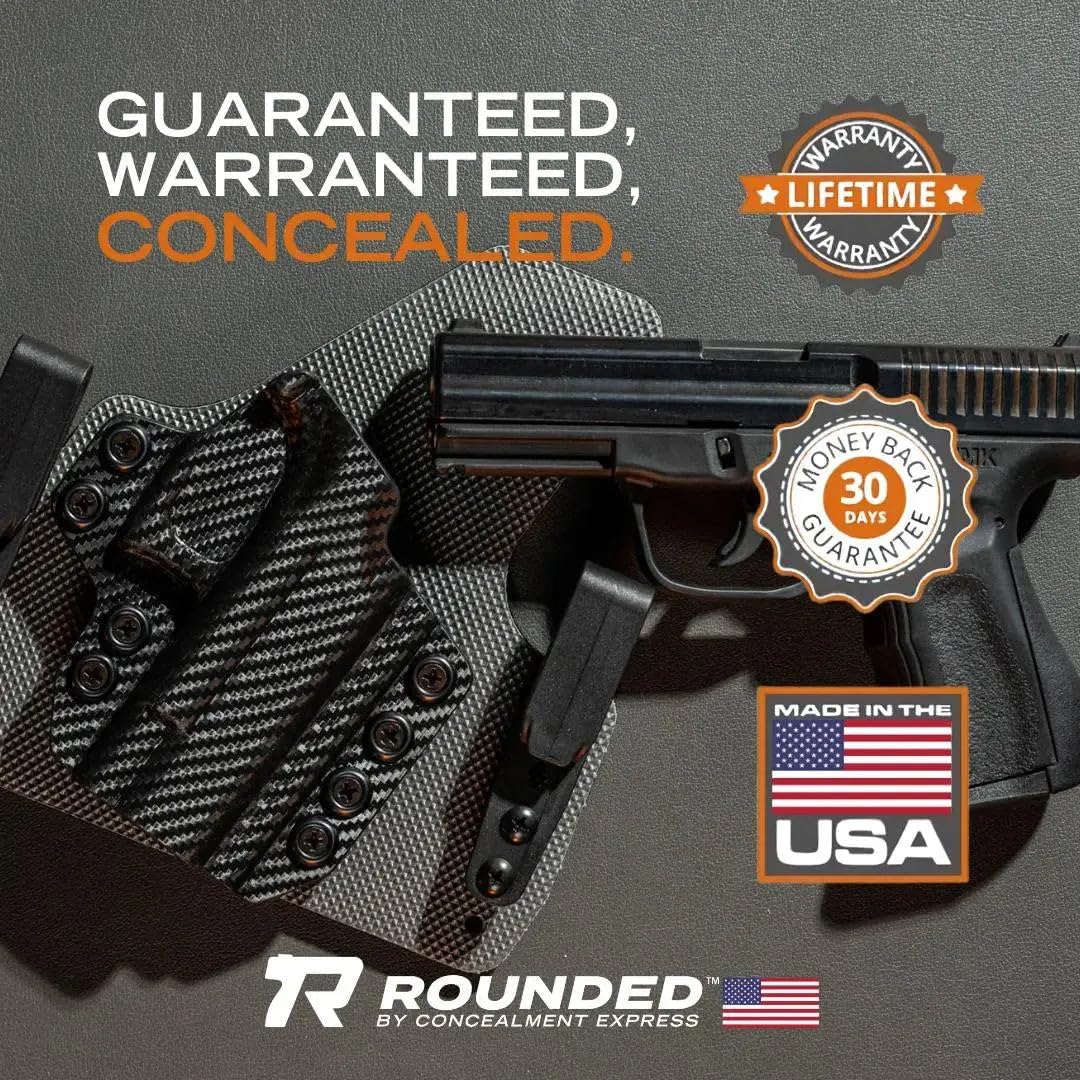 Concealment Express IWB Holster fits Glock 43/43X | RH | CF BLK KYDEX | USA Made | Rounded Gear