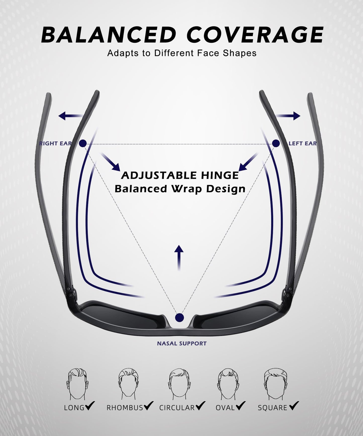 QALLY Polarized Sunglasses Men, Mens Sunglasses Polarized UV protection Lightweight Sun Glasses for Driving Fishing Golf