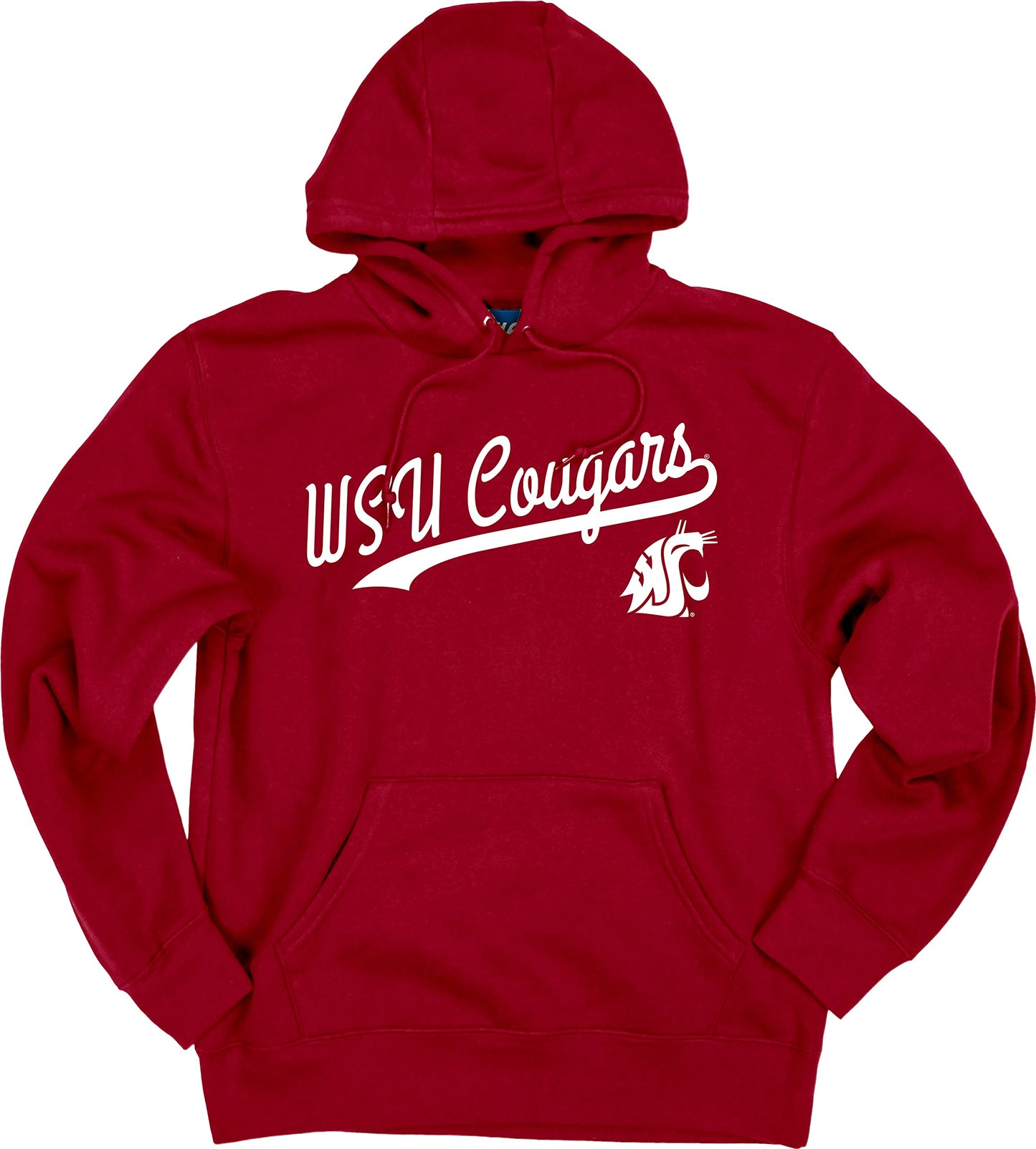 Blue 84 Men's Washington State Cougars Hoodie Cursive Team Color, Team Color, Medium
