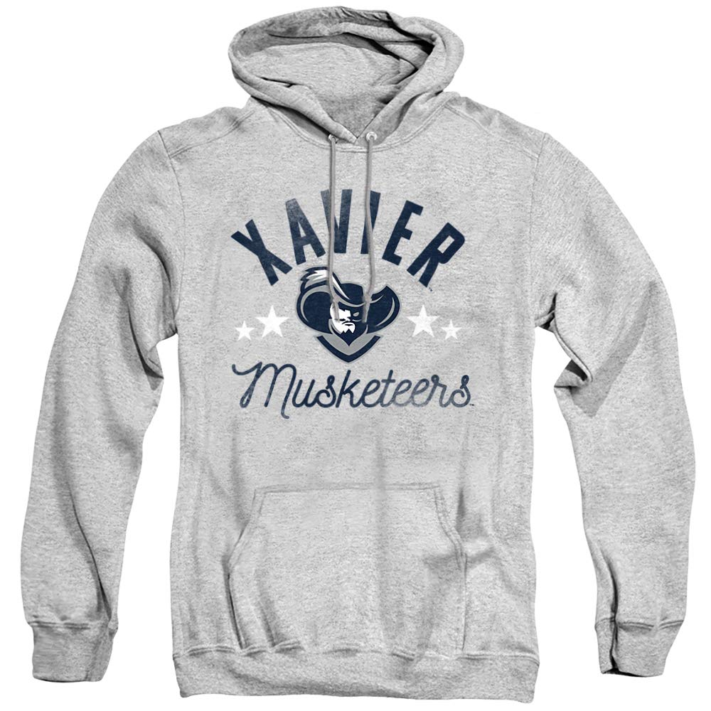 Xavier University Official Musketeers Unisex Adult Pull-Over Hoodie,Athletic Heather, Medium