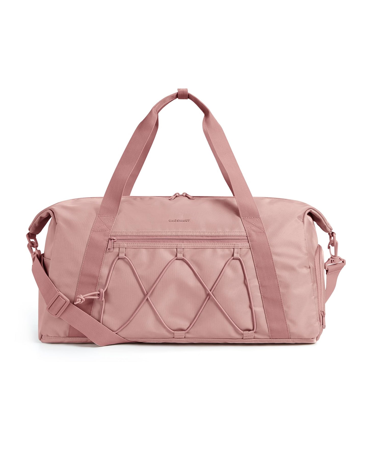 BAGSMART Small Gym Bag With Shoe Compartment & Wet Pocket, Lightweight Sports Travel Duffel Bag, Carry On Bag Weekender Overnight Bag, Water Resistant Sports Gym Tote Bags Swimming Yoga, Dark Pink