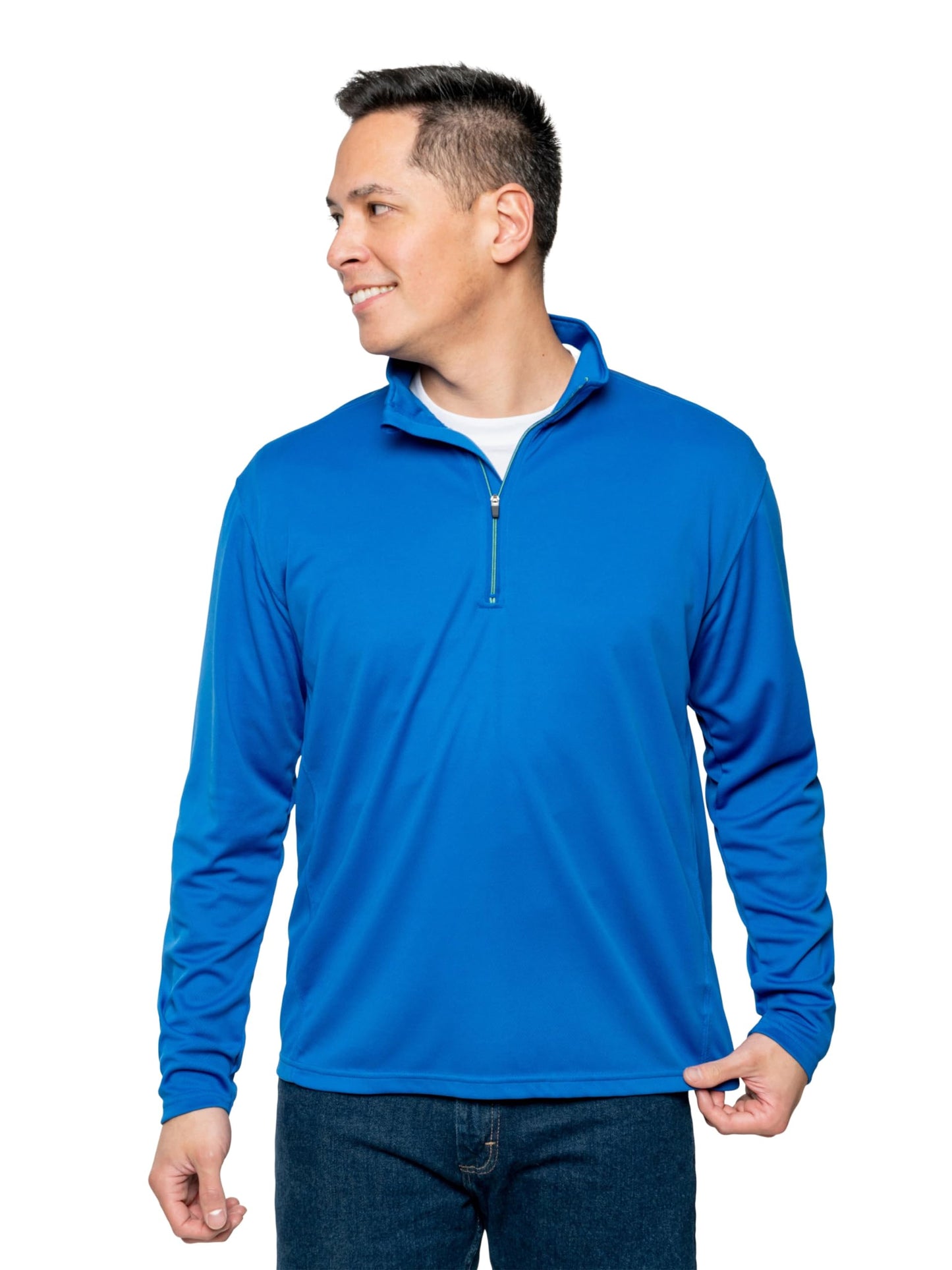 Insect Shield Men's Quarter Zip, with Built-in Insect Protection, Royal Blue, Large