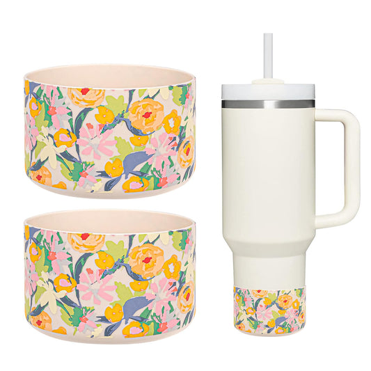 HEYSKAY 2pcs Protective Flask Silicone Boot Base for Stanley Quencher Adventure 40oz & Stanley IceFlow 20oz 30oz Tumbler, and Compatible with 12-24oz Hydro Sport Water Bottles,Yeti and More