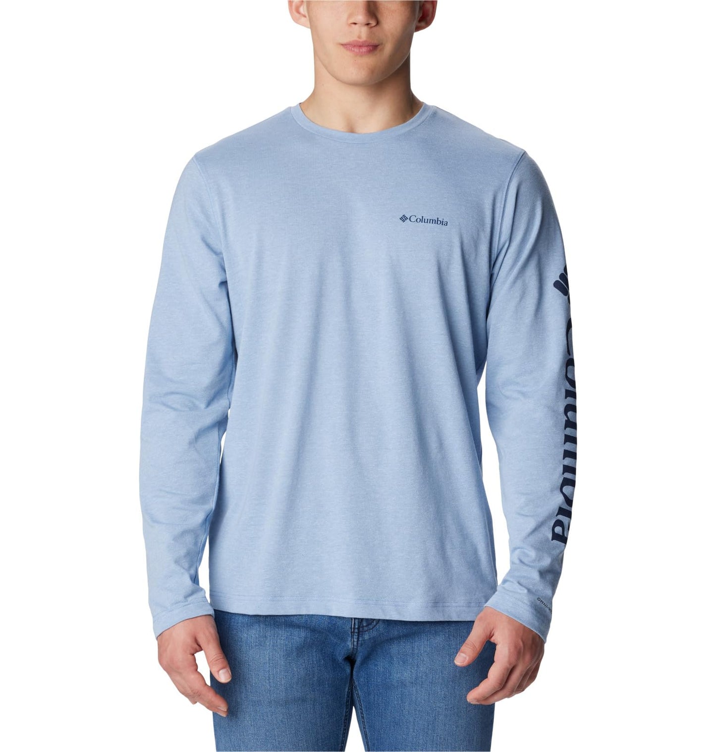 Columbia Men's Thistletown Hills Long Sleeve Logo Tee, Skyler Heather, X-Large