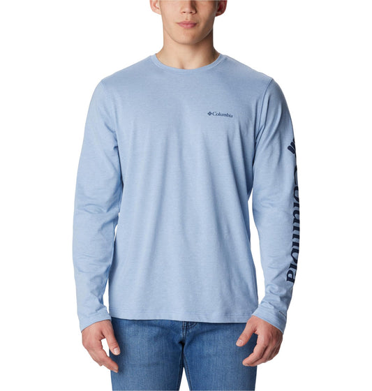 Columbia Men's Thistletown Hills Long Sleeve Logo Tee, Skyler Heather, X-Large