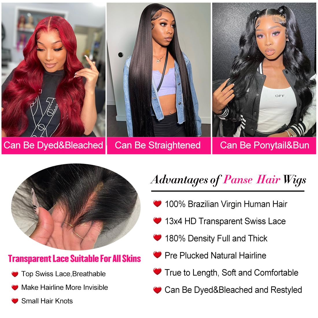 28 Inch Full Lace Front Wigs Human Hair Body Wave HD Lace Frontal Wig 180% Density Glueless Human Hair Wigs for Black Women 13x4 Lace Front Wigs Human Hair Pre Plucked Body Wave Wig Human Hair