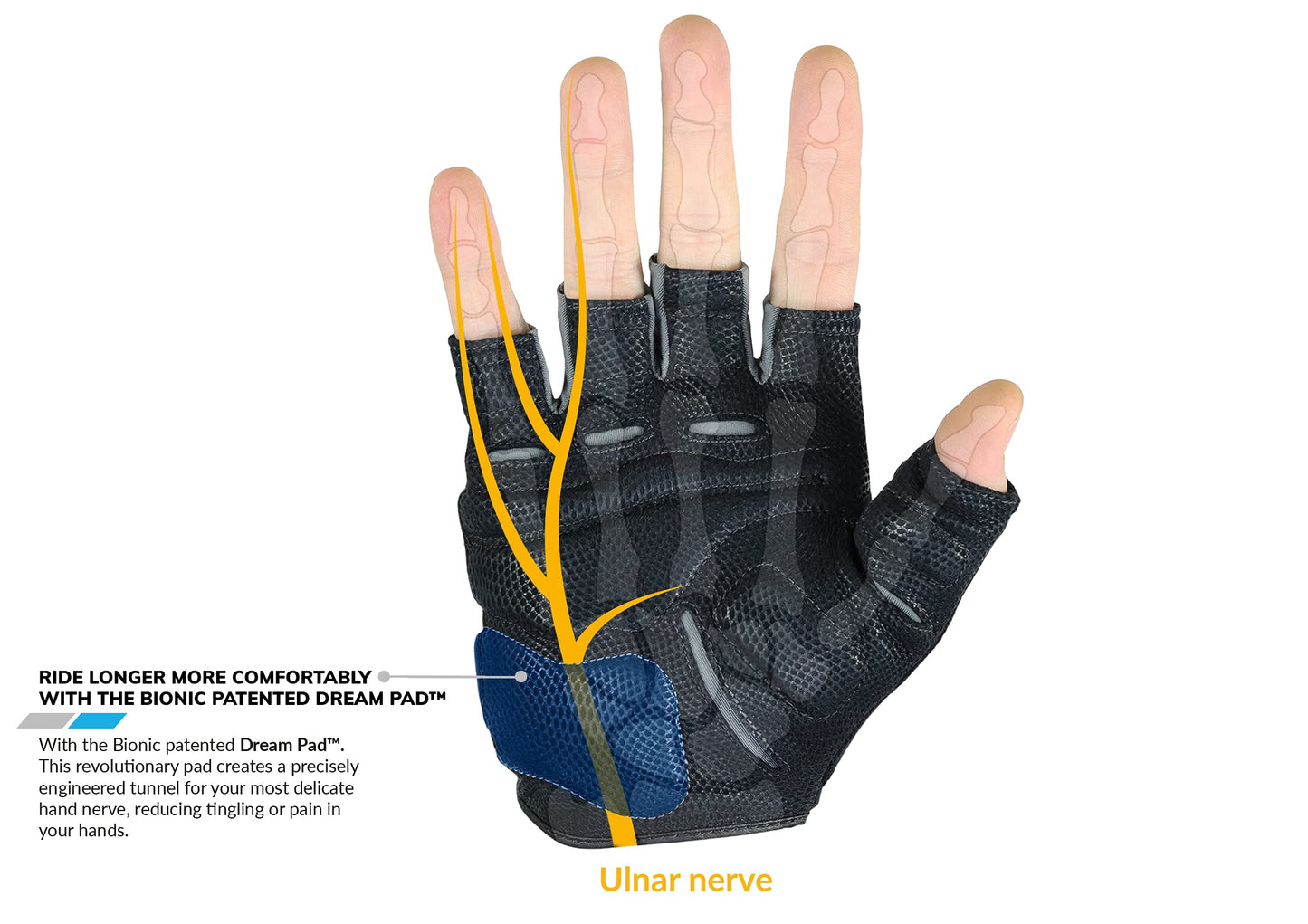 Bionic Men's Cycling Gloves Fingerless Black (Medium)