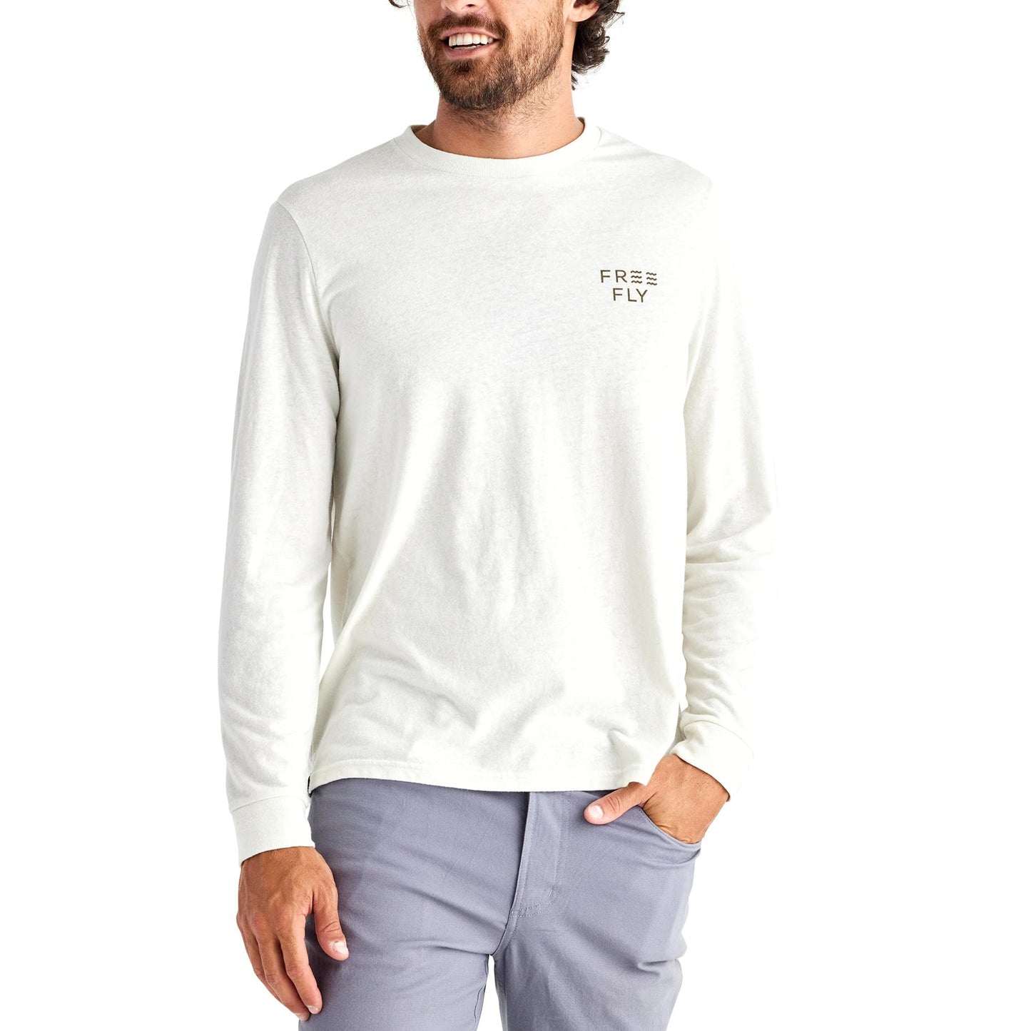 Free Fly Redfish Camo Long Sleeve Fishing Shirt for Men - Soft Comfortable Fishing Tees - Boating, Sailing, Fishing T Shirts - Heather Oyster, XX-Large