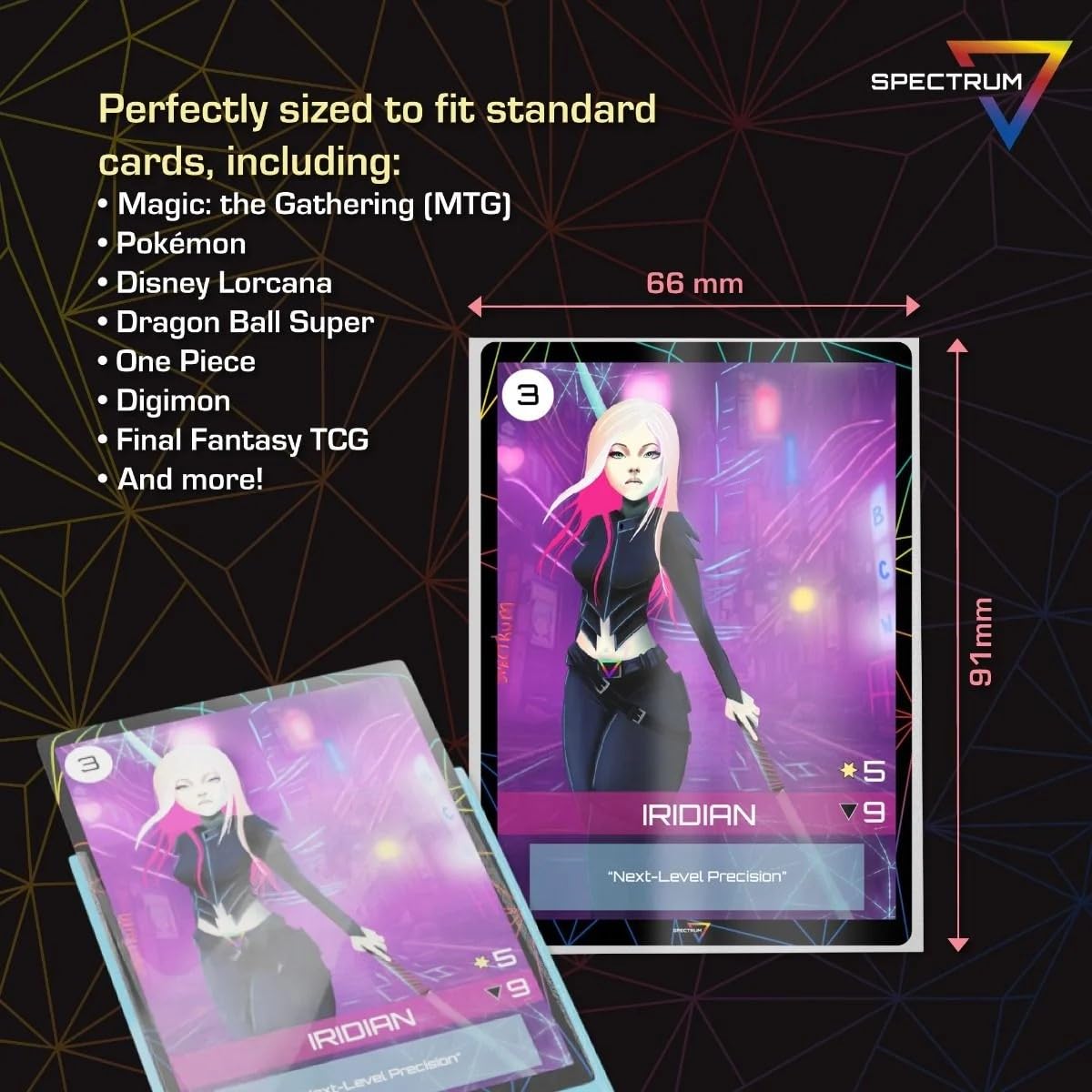 BCW Spectrum Iridian Matte Card Sleeves | Pack of 100 | Mulberry Purple MTG Card Sleeves for All 2.5" x 3.5" Gaming Cards | 130-Micron Thick Matte Tournament Deck Sleeves | TCG Card Sleeves