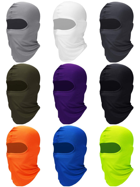 SATINIOR 9 Pcs Ski Mask for Men Full Face Cover UV Sun Protection Cooling Balaclava Neck Gaiter Clothing Scarf Bandana(Solid Colors)