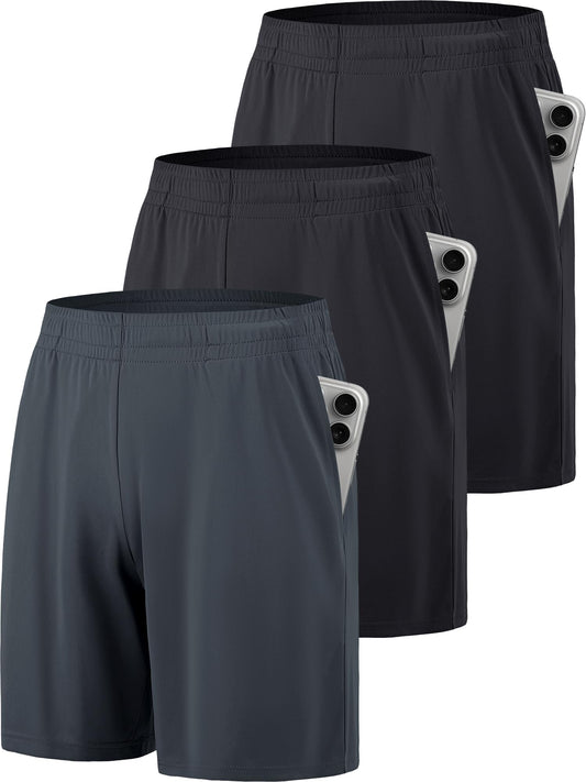 KCVENN Men Athletic Shorts Inseam 7" Basketball Gym Running Shorts with Pockets and Elastic Waistband Quick Dry