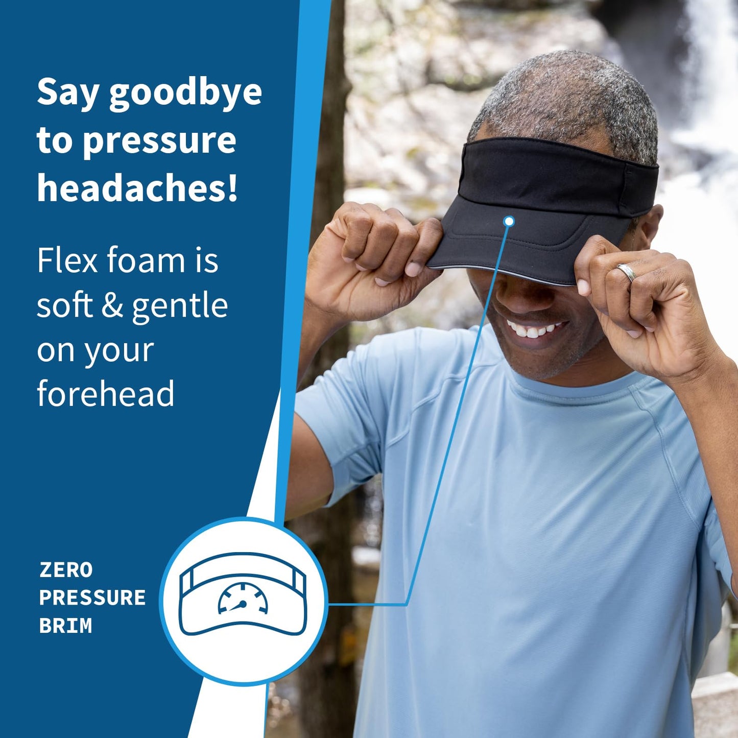 TrailHeads Sun Visor Hat for Men - Recycled Golf Visors for Men - Mens Running Visor for Tennis, Sports, Workouts