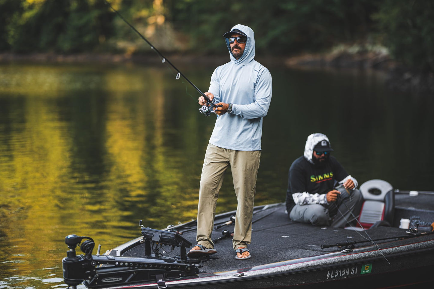 Simms SolarFlex UPF 50+ Shirt - Premium Sun Protection Hoodie for Men, Lightweight, Quick-Dry, Breathable Outdoor Apparel for Men (Sun Glow, Large)