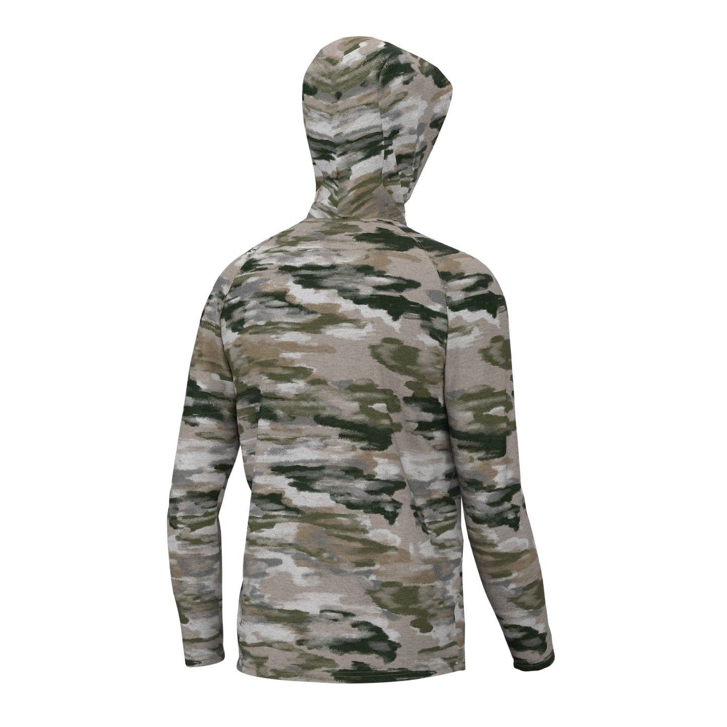 HUK Standard Waypoint Pattern Hoodie, Performance Fishing Shirt for Men, Edisto Camo-Khaki, XX-Large
