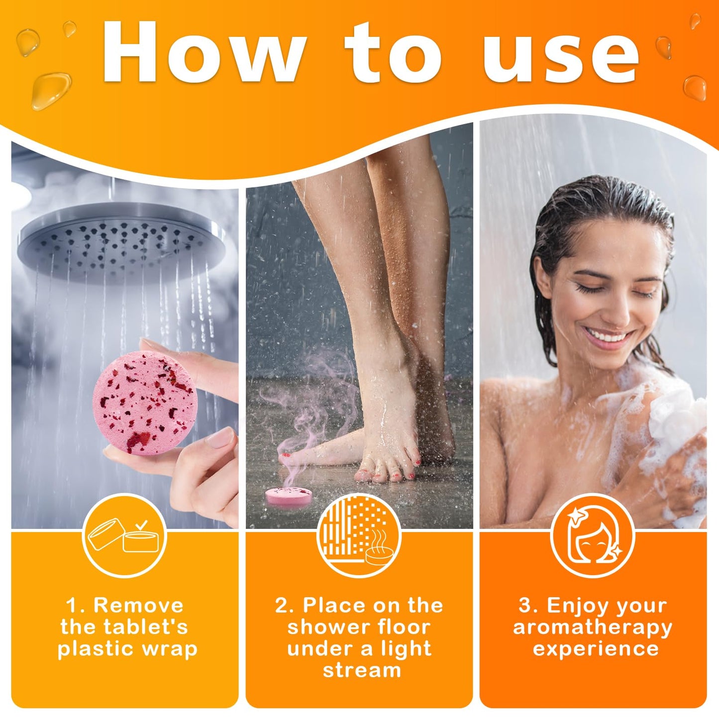 MR MIRYE Shower Steamers Aromatherapy, 6 Pack Shower Steamers Birthday Gifts for Women, Lavender, Mint, Citrus, Mango, Camellia, Rosemary, Aromatherapy Shower Steamer & Shower Bombs