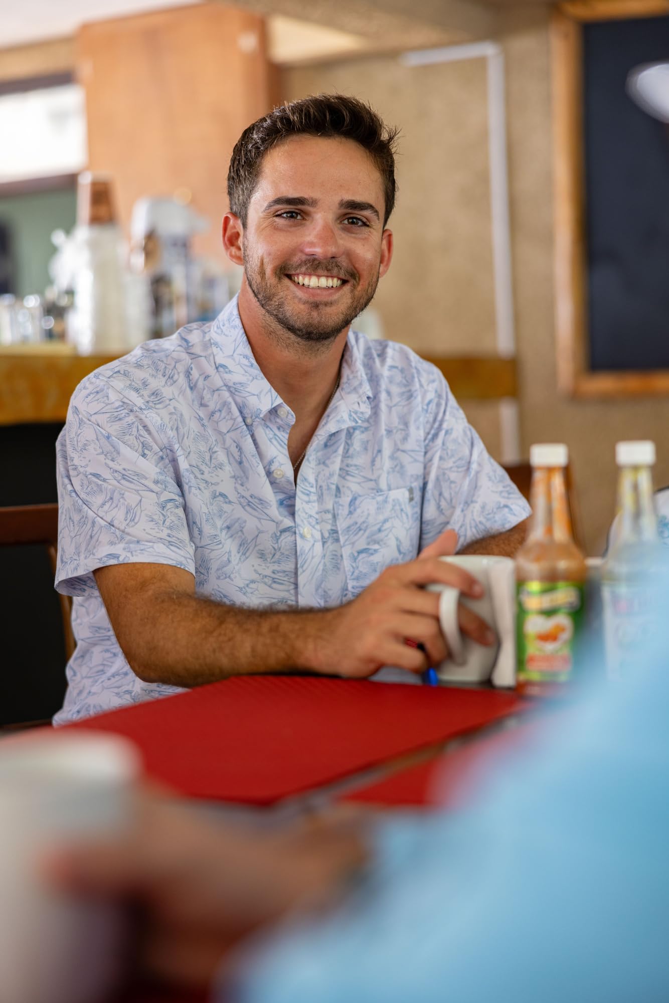 HUK Mens Kc Scott Patterned Kona Shirt, Performance Button Down, Fish Chaos - White, 3X-Large US