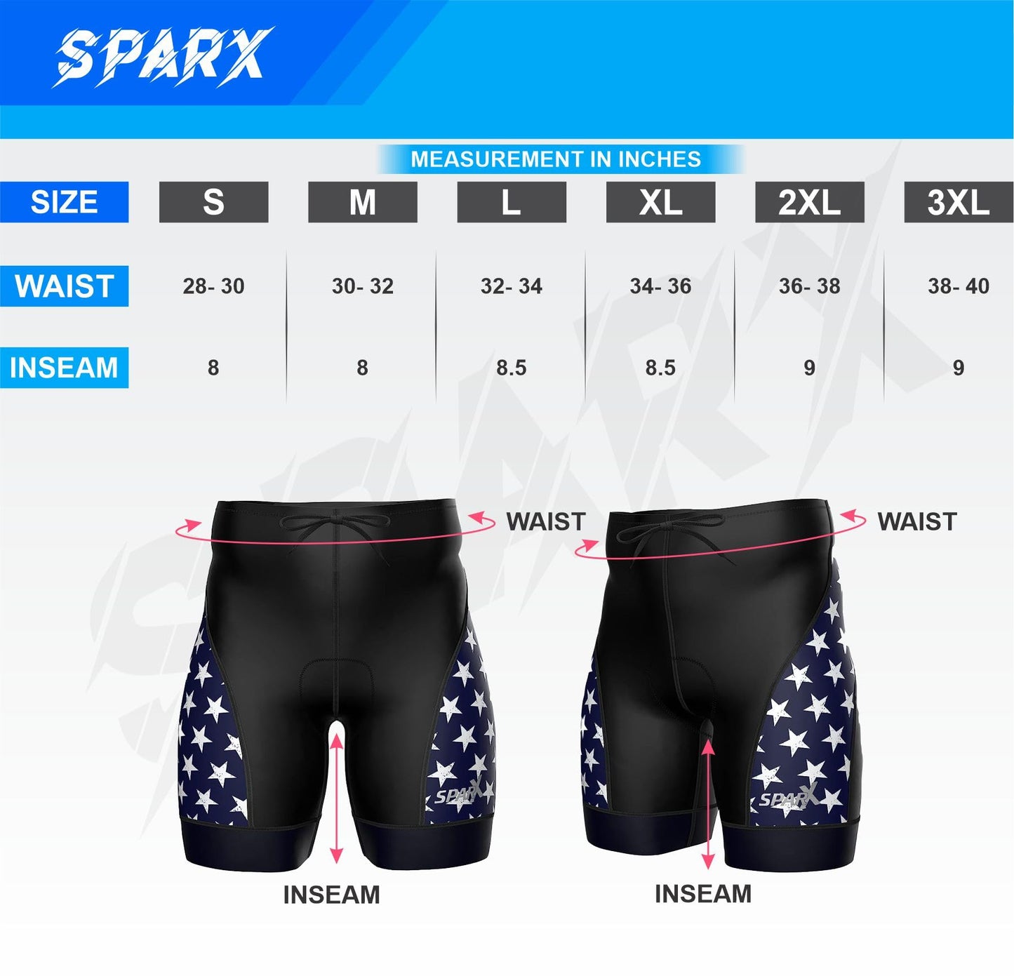 Sparx Men's Active Triathlon Short Tri Cycling Short Swim Bike Run (Aloha, Large)