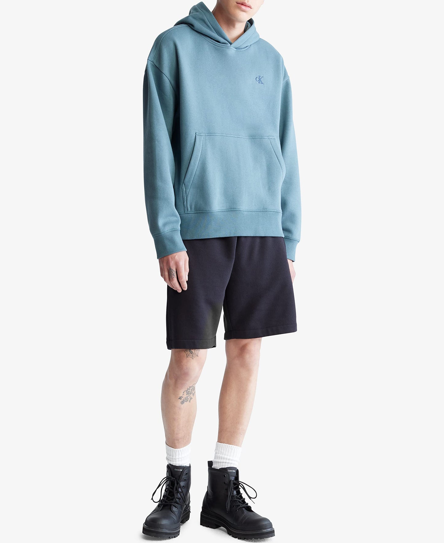 Calvin Klein Men's Relaxed Fit Monogram Logo Fleece Hoodie