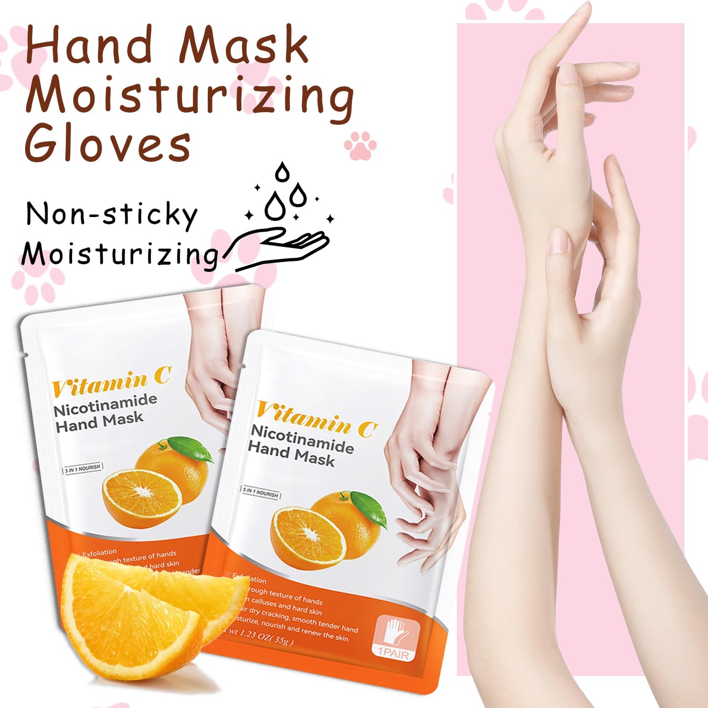 DWDiWen Hand Masks, 6 Pairs Hydrating Exfoliating Hand Peeling Mask, Smooth Hand Masks Moisturizing Gloves Overnight for Dry, Rough, Cracked Hands, Hand Skin Moisturizer Glove for Women Men（D