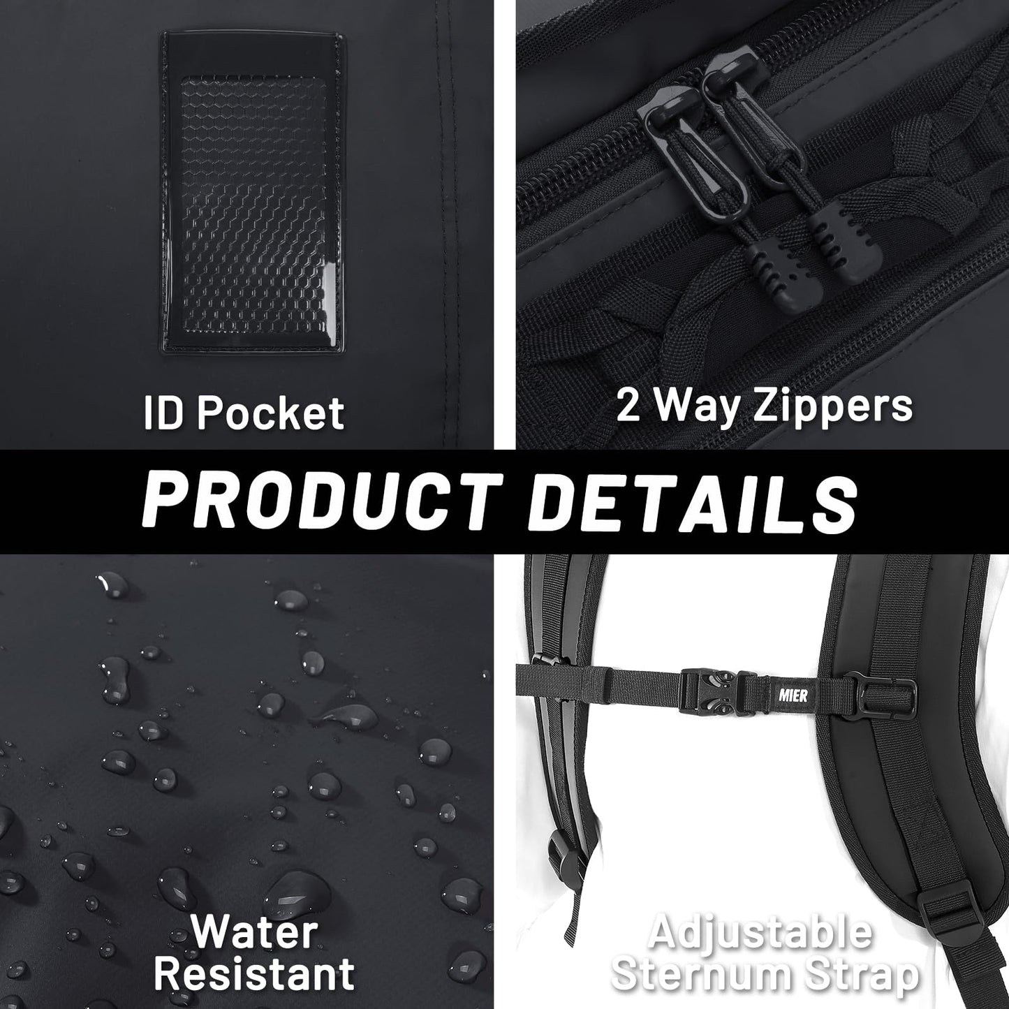 MIER Large Duffel Backpack Sports Gym Bag with Shoe Compartment, Heavy Duty and Water Resistant, Black, 90L