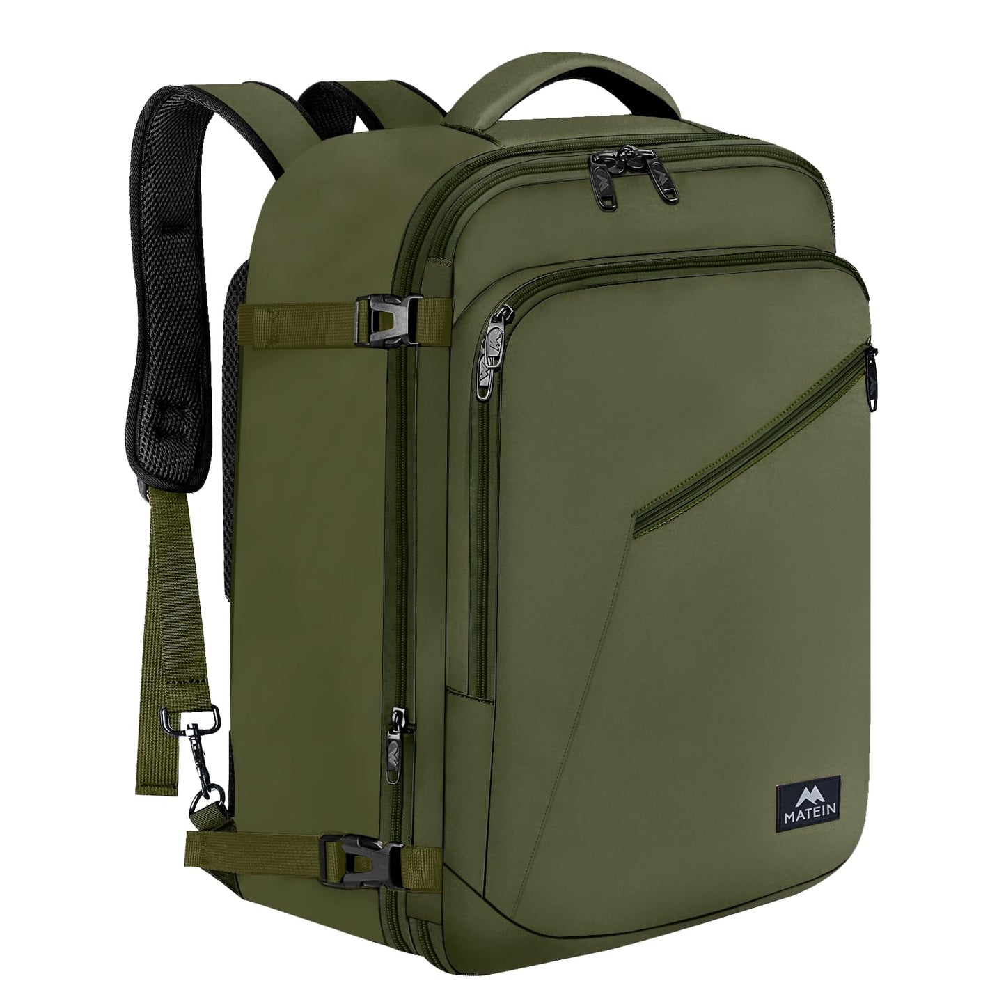 MATEIN Expandable Air Travel Backpack, Light Weight Carry on Backpack with Trolley Sleeve, Water Resistant Daypack Hiking Backpack, Gifts for Men who Like to Travel, Dark Green
