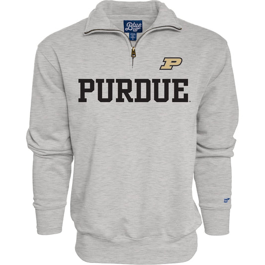 Blue 84 Men's Purdue Boilermakers Quarter Zip Sweatshirt Grey, Grey, X-Large