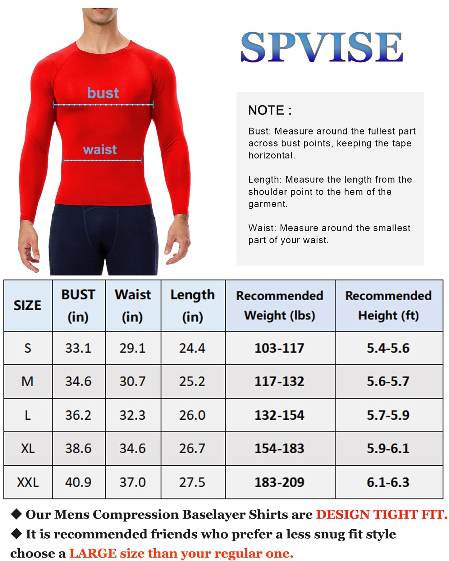 Red Men's Compression Shirts Long Sleeve, Dry Fit Athletic Workout Gym Shirts Sports Base Layer Top Running T-Shirt