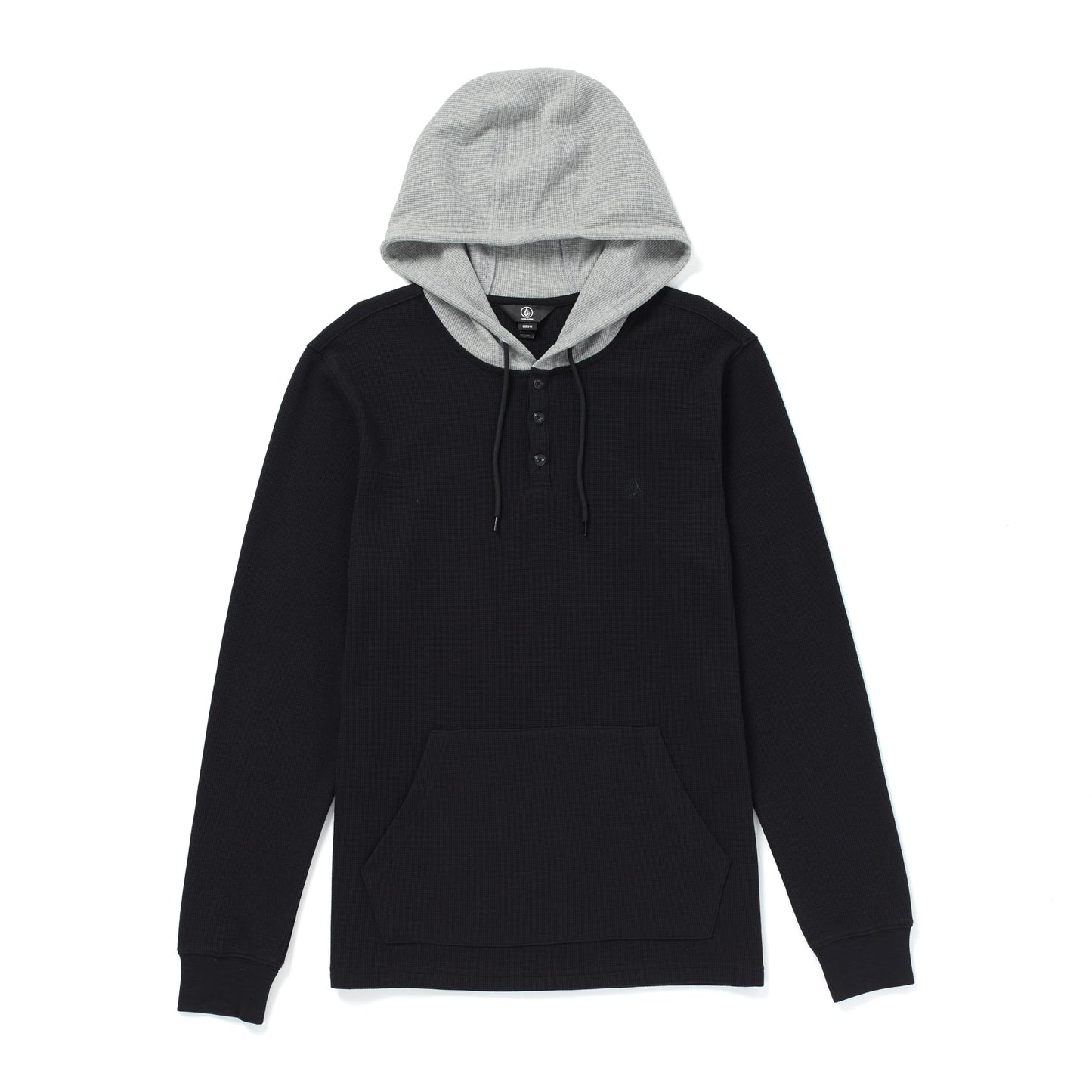 Volcom Men's Murphy Long Sleeve Hooded Thermal Shirt, New Black