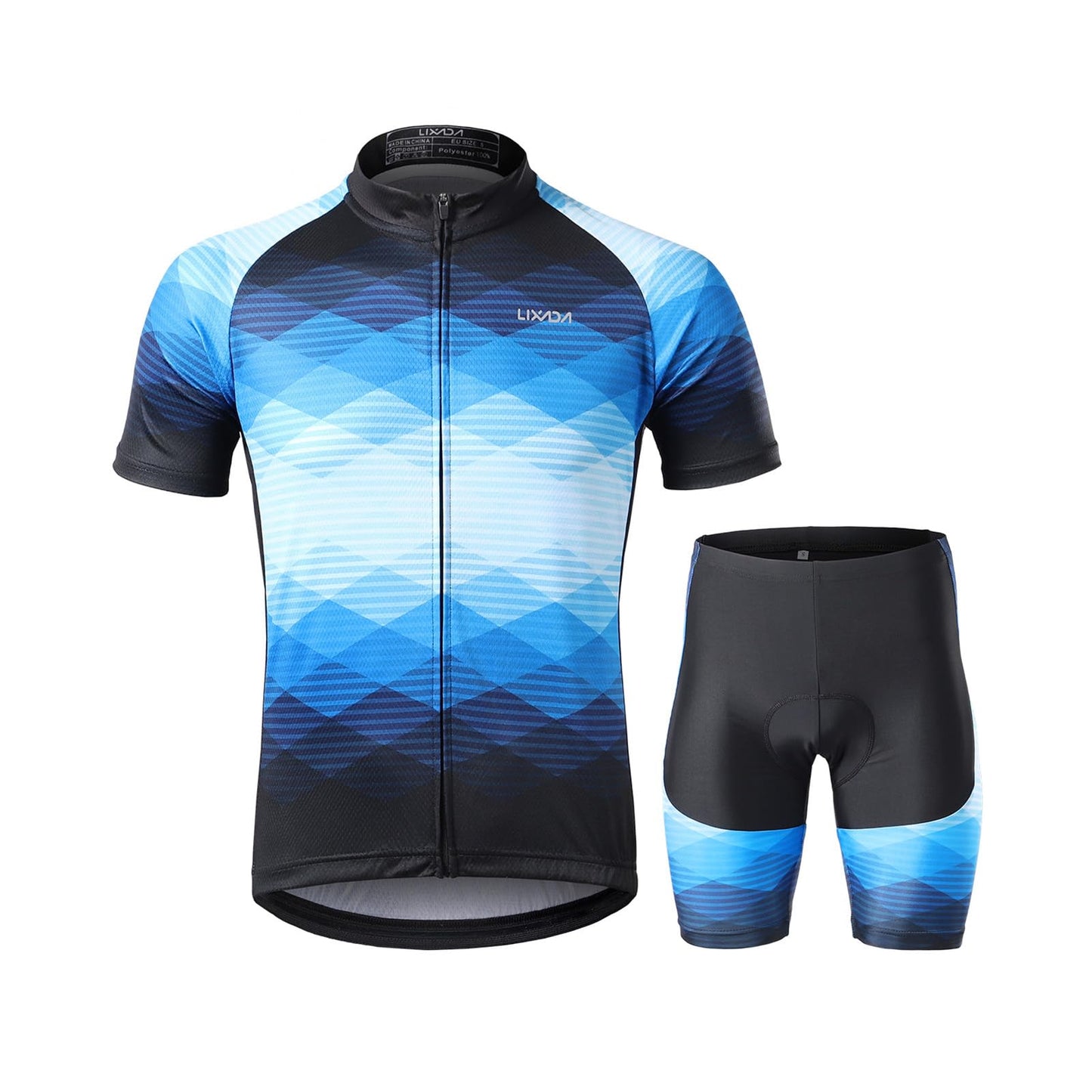 LIXADA Men's Cycling Jersey Set Bicycle Short Sleeve Set MTB Bicycle Suit Quick-Dry Breathable Shirt Pants Set