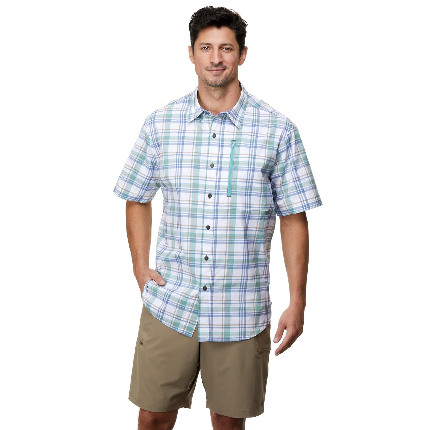 LizardHead Men's Glissade Short Sleeve Button Down Shirt - Quick Dry, Moisture Wicking, UPF 40+, Outdoor, Beach