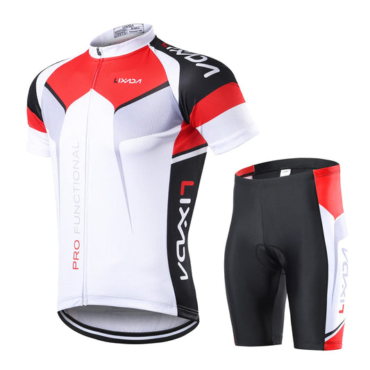 Lixada Men's Cycling Jersey Set Short Sleeve Suit Quick Dry Bicycle Shirt Shorts Padded Bike Outfit MTB Cycling Clothing Kit
