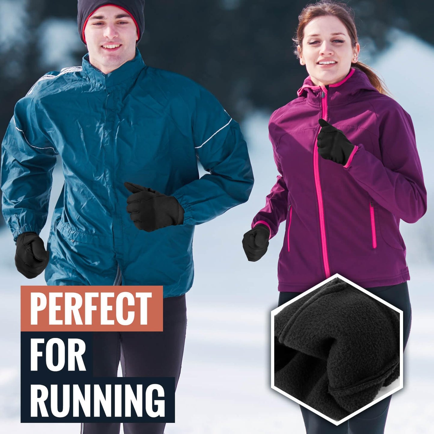 OZERO Mens Winter Touchscreen Gloves: Cold Weather Thin Warm Liner Glove - Thermal Windproof Gloves for Running Hiking Cycling Driving