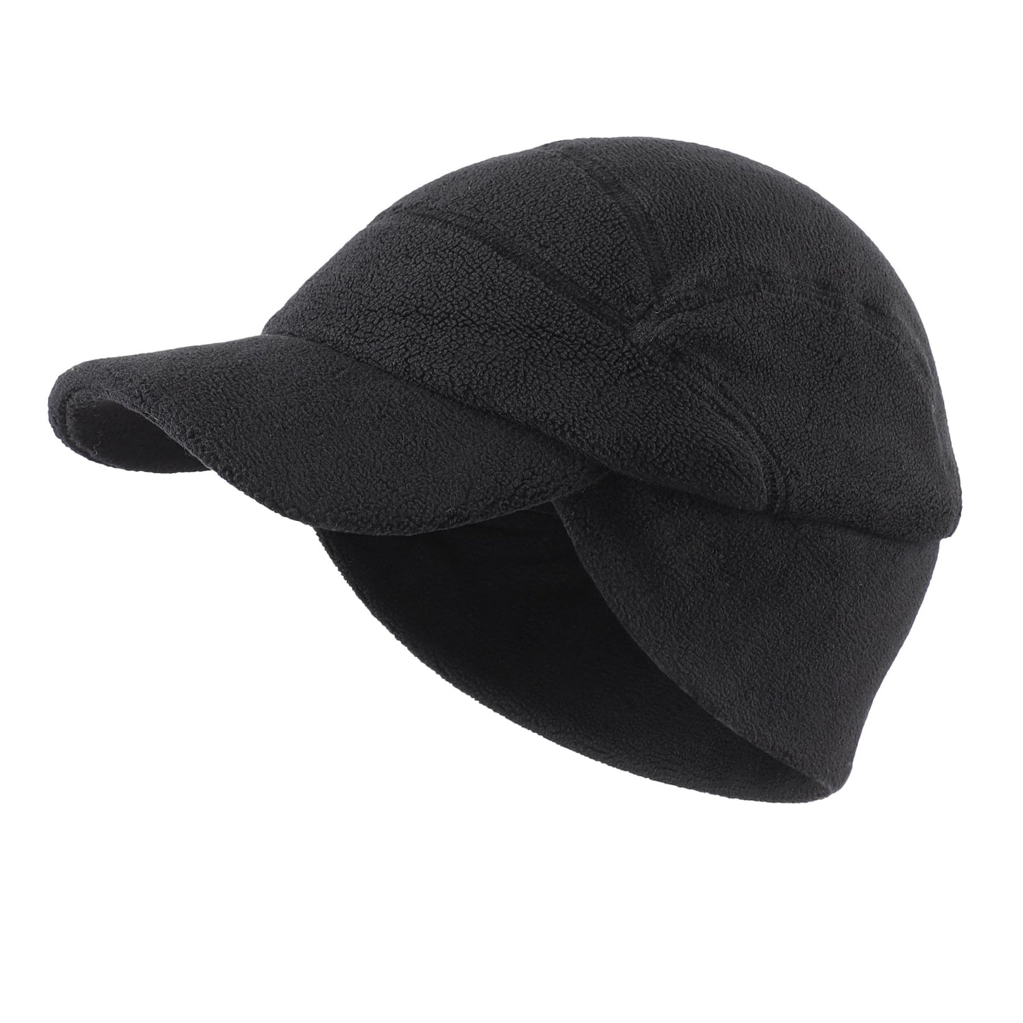 Home Prefer Mens Winter Hat Fleece Beanie Cap Sports Earflaps Beanie Hat for Men Black