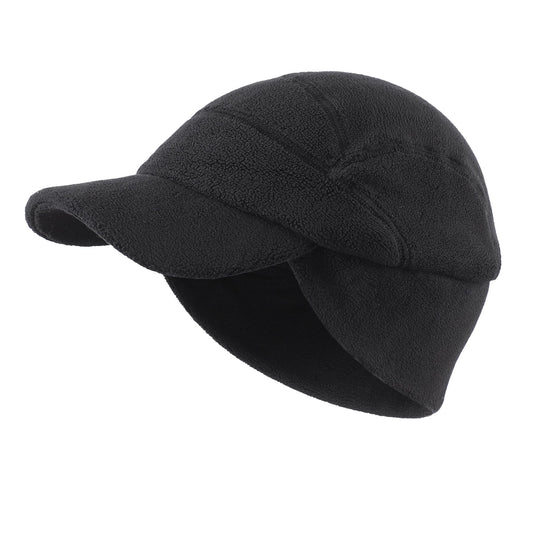 Home Prefer Mens Winter Hat Fleece Beanie Cap Sports Earflaps Beanie Hat for Men Black