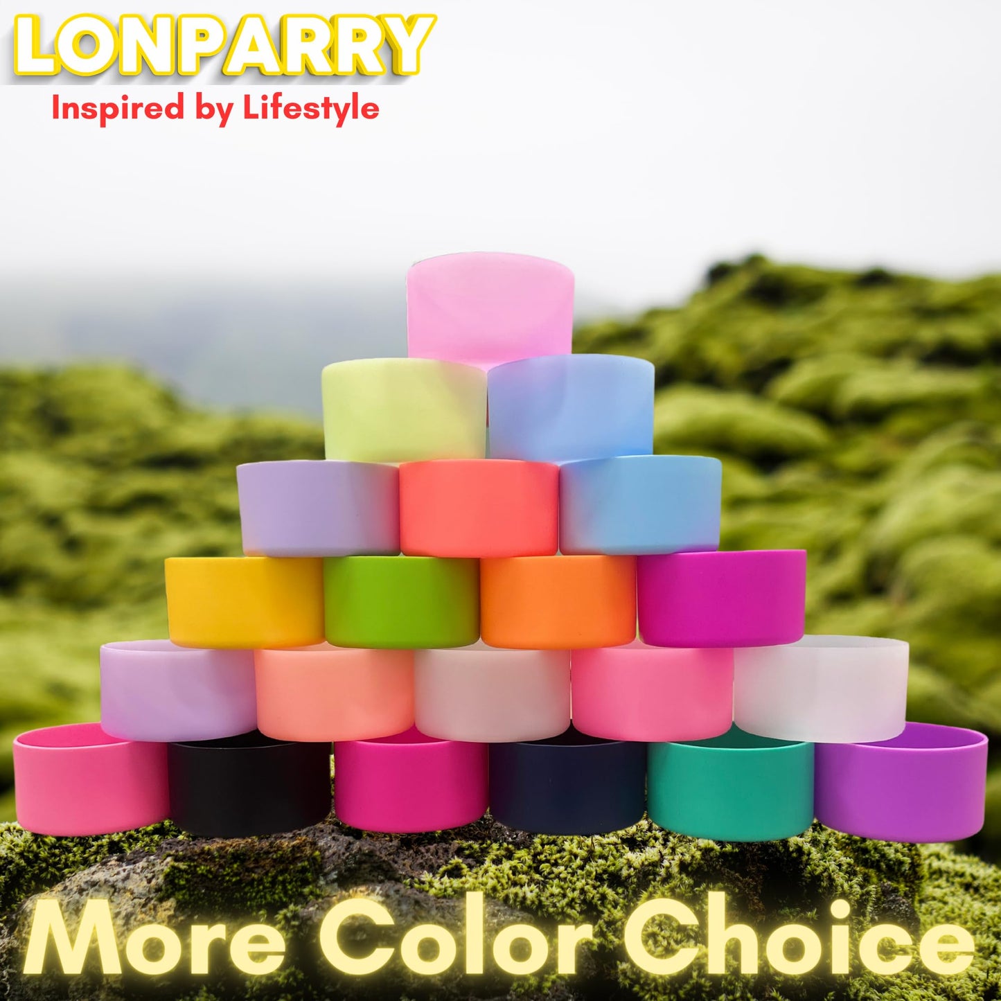 LONPARRY 4-Pack Silicone Boot for Stanley Cup Quencher IceFlow Rubber Bottom Sleeve Protector for Stanley Tumbler HydroFlask Car Travel Cup Bottle Bottom (Clear+Smoky Pink+Clear Peach+Clear Pink)