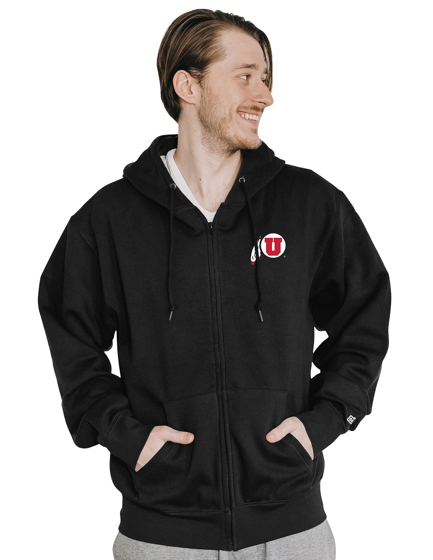 Blue 84 Men's Utah Utes Full Zip Hoodie Icon, Team Color, Small